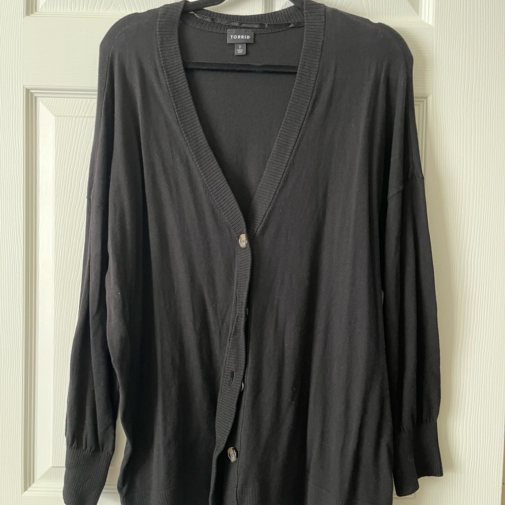 Torrid Classic Black Boyfriend Cardigan